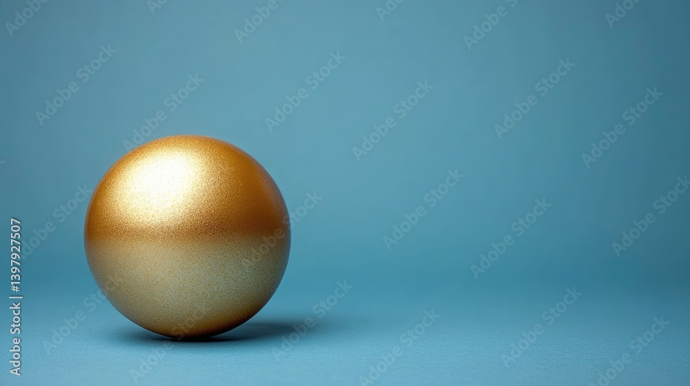 Golden sphere on a blue background, smooth color gradient. Half golden, half white color Golden sphere on a blue background, smooth color gradient. Half golden, half white color