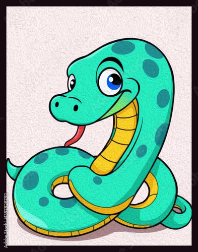 Snake . Pattern with oil paint for printing on wall decorations, wallpapers, covers photo