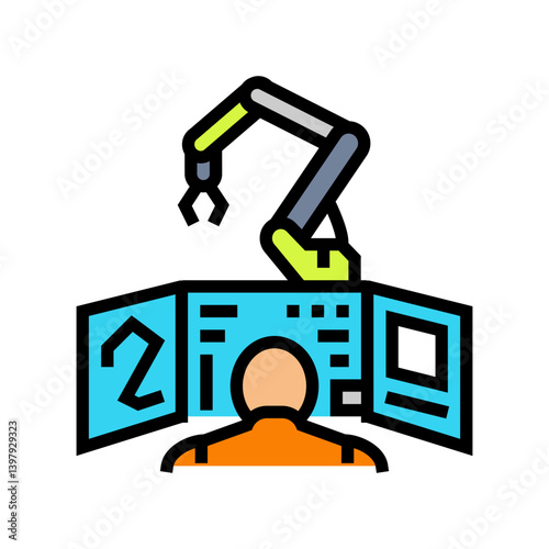 advanced robotics control panel color icon vector illustration