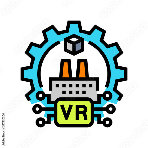 virtual reality vr manufacturing color icon vector illustration