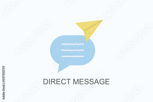 Direct Message Icon Or Logo Isolated Illustration