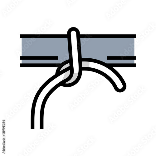 half hitch nautical knot color icon vector illustration