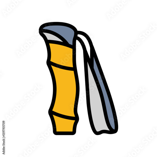 pole handle strap nordic walking color icon vector illustration