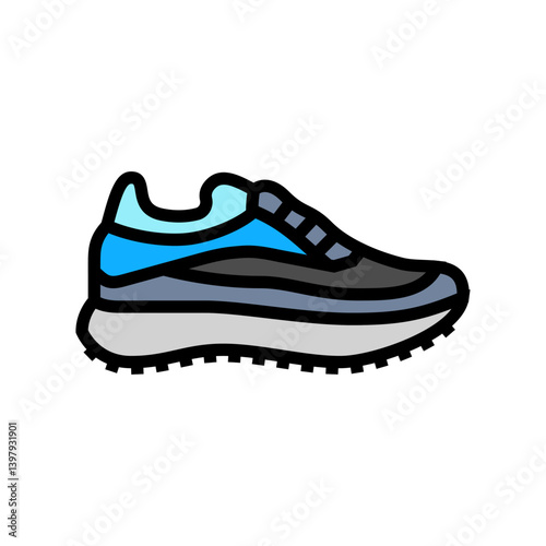 nordic walking shoes color icon vector illustration
