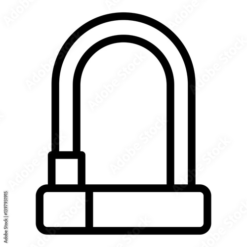 Bike lock icon. Vector line icon