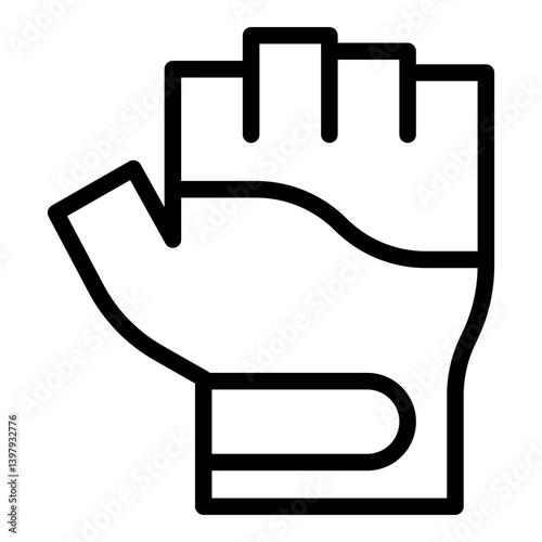 Cycling gloves icon. Vector line icon