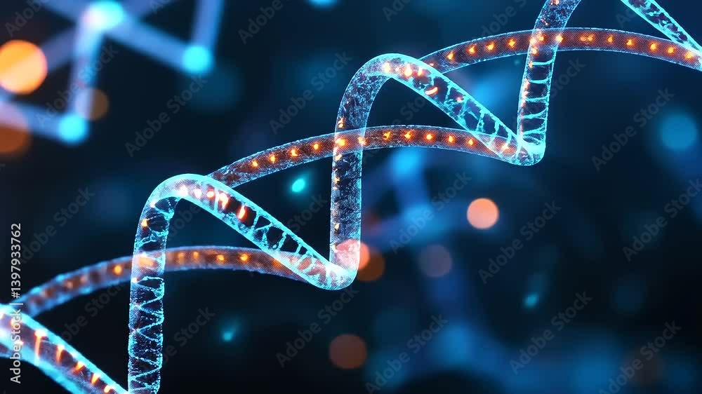 Stunning Microscopic View of DNA Double Helix Structure Stunning Microscopic View of DNA Double Helix Structure