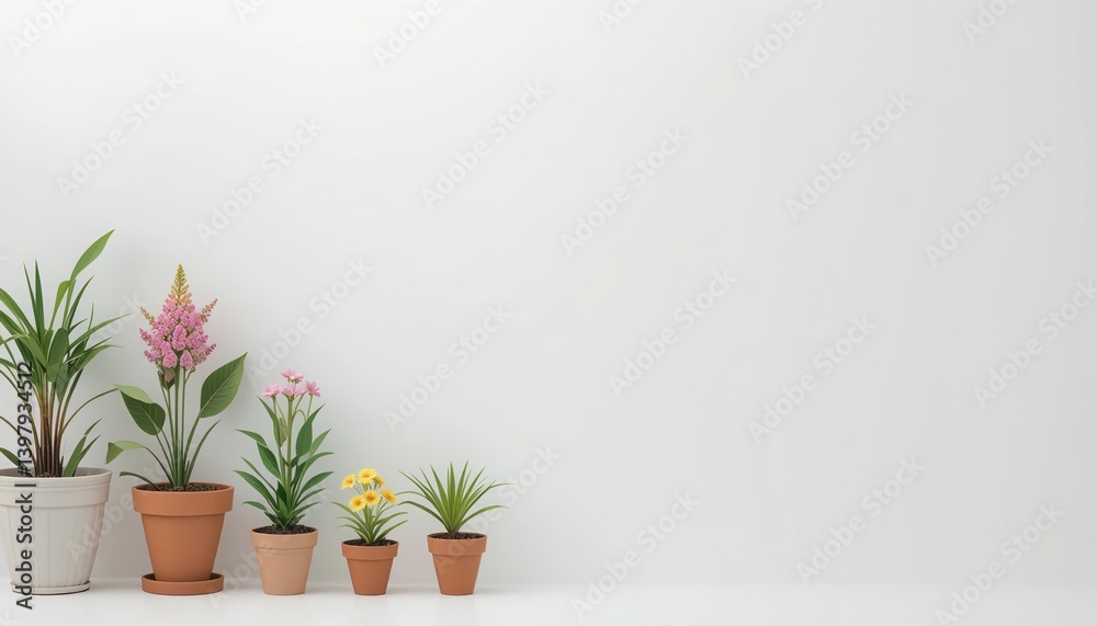 Fototapeta premium Indoor plant arrangement minimalist home photography bright room close-up aesthetic decor ideas for green living and wellness
