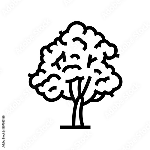 tree eco conscious line icon vector illustration