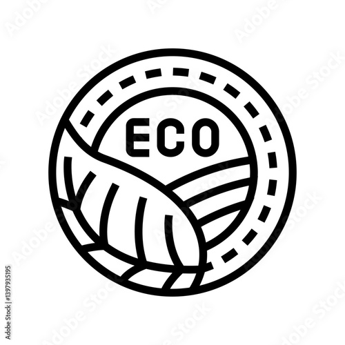 friendly label eco conscious line icon vector illustration