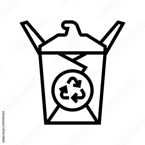 biodegradable packaging sustainability line icon vector illustration