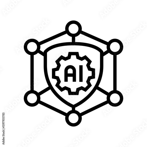 trustworthy ai ethical line icon vector illustration