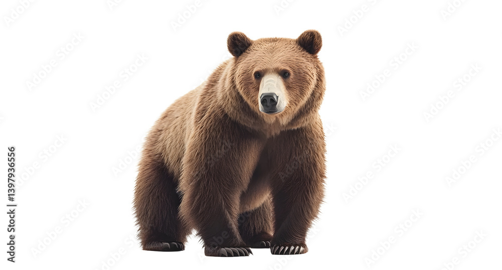 Fototapeta premium Big brown bear isolated on transparent background