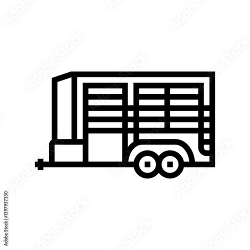 trailer horse breeding line icon vector illustration
