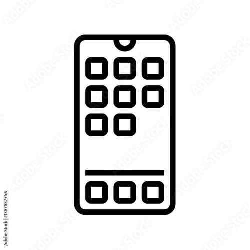 mobile phone apps hybrid work line icon vector illustration
