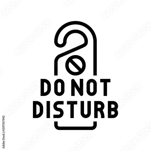 do not disturb hybrid work line icon vector illustration