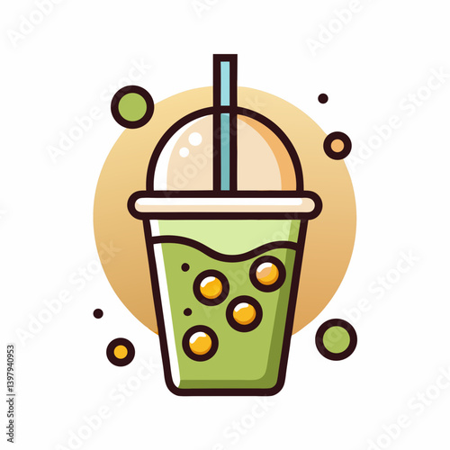AI-generated bubble tea line icon vector, perfect for print, digital art, and design projects.









