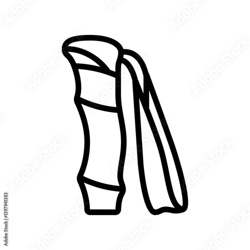 pole handle strap nordic walking line icon vector illustration