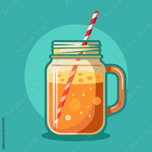 AI-generated mason jar drink line art – perfect for print, decor, or digital design projects.