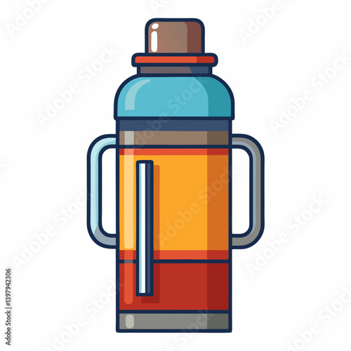 Thermos Bottle Icon - Generative AI Vector & Line Art | Printable Digital Design