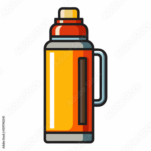 Thermos Bottle Icon - Generative AI Vector & Line Art | Printable Digital Design