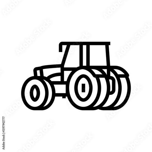 agriculture tractor line icon vector illustration
