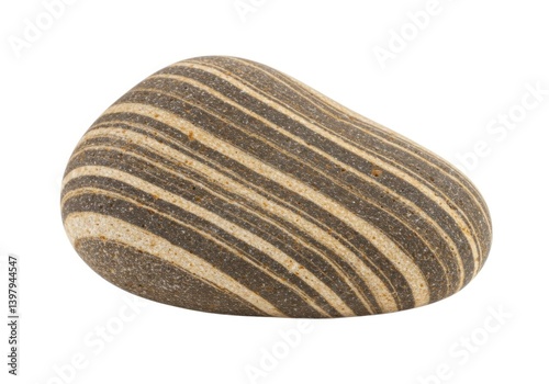 Striped rock geology mineralogy stone texture pattern isolated on white background