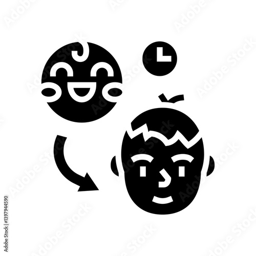 milestones child care nurse glyph icon vector illustration