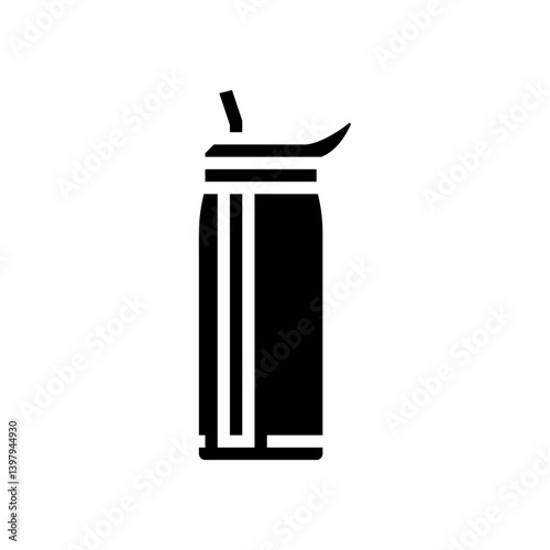 reusable water bottle eco sustainability glyph icon vector illustration