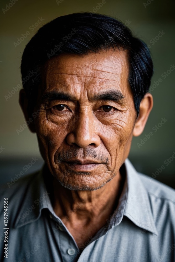arafed man with a mustache and a gray shirt looks at the camera arafed man with a mustache and a gray shirt looks at the camera