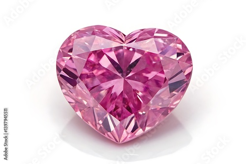 Heart-shaped pink diamond with a brilliant cut and vibrant sparkle. It symbolizes rarity, elegance, and romance, often associated with love or luxury. Does it hold a special meaning