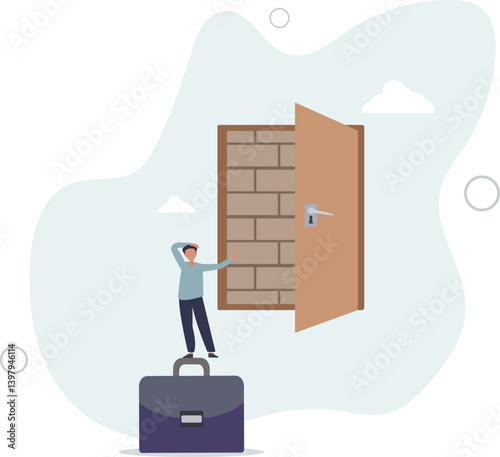 Business dead end, no way to exit or big mistake and wrong decision, obstacle and difficulty to overcome concept,flat character life .