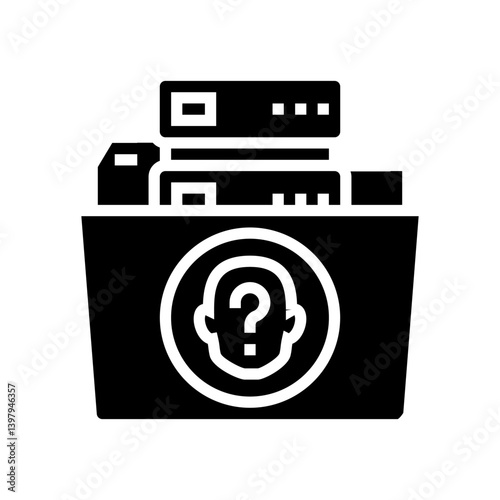 data anonymization ethical ai glyph icon vector illustration
