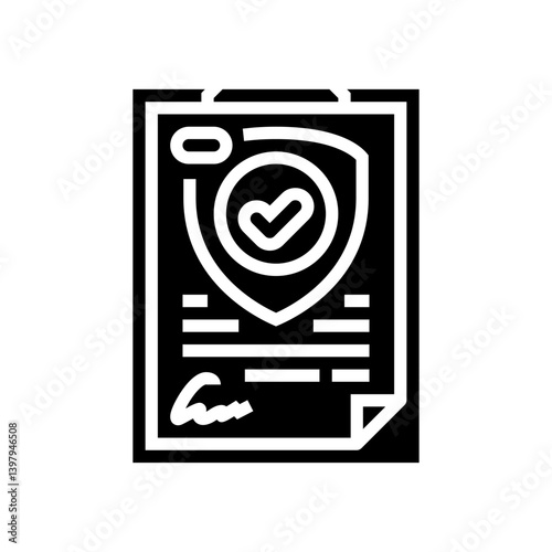 consent agreement ethical ai glyph icon vector illustration