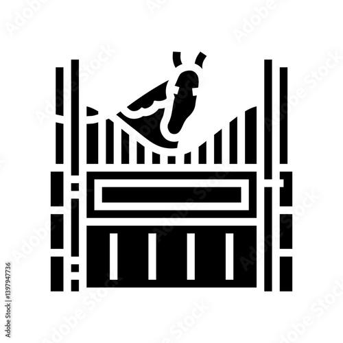 stable horse breeding glyph icon vector illustration