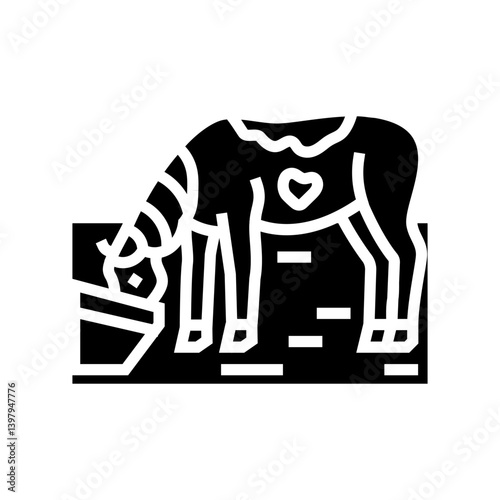 feeding horse breeding glyph icon vector illustration