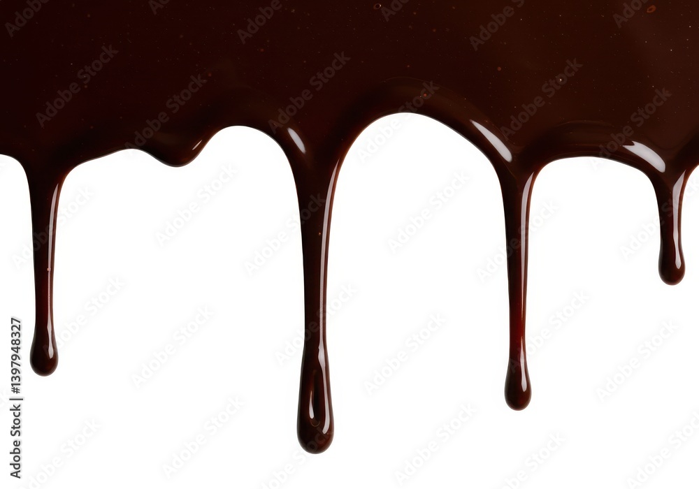 Delicious chocolate sauce drips on a white background image isolated on white background Delicious chocolate sauce drips on a white background image isolated on white background
