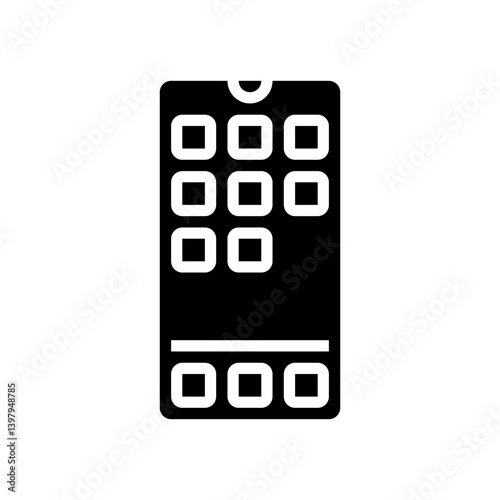 mobile phone apps hybrid work glyph icon vector illustration