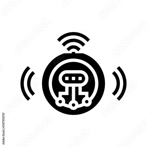 smart sensors industry 5 glyph icon vector illustration