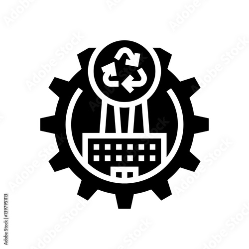 sustainable industry glyph icon vector illustration