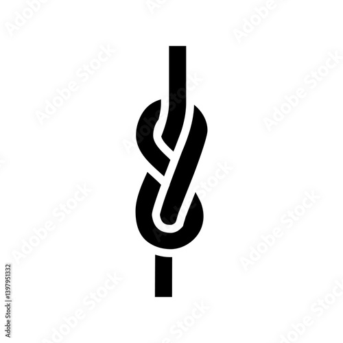 figure eight nautical knot glyph icon vector illustration