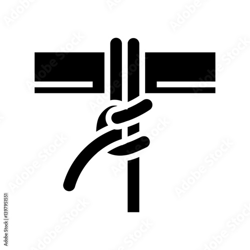 round turn and two half hitches glyph icon vector illustration