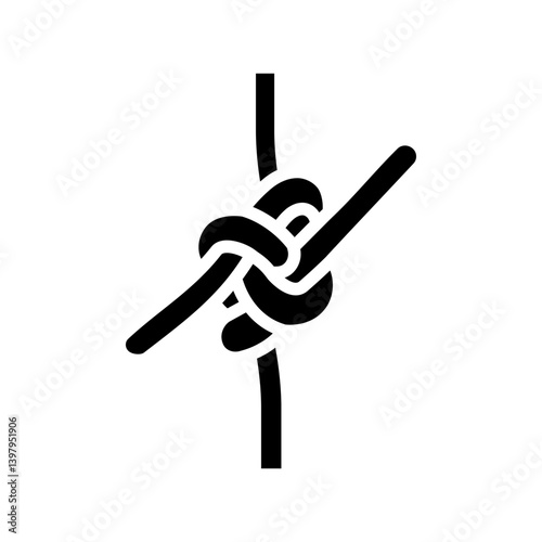 carrick bend nautical knot glyph icon vector illustration