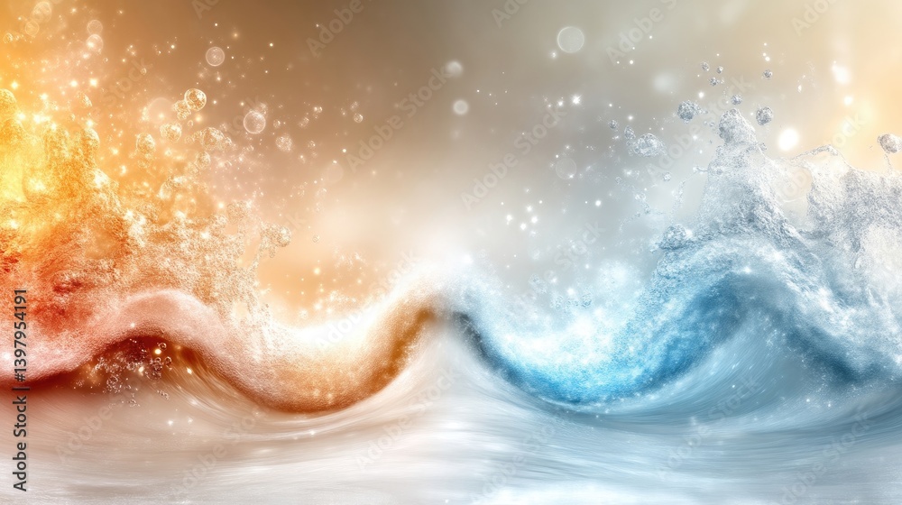 Fototapeta premium Dynamic interplay of hot and cold water