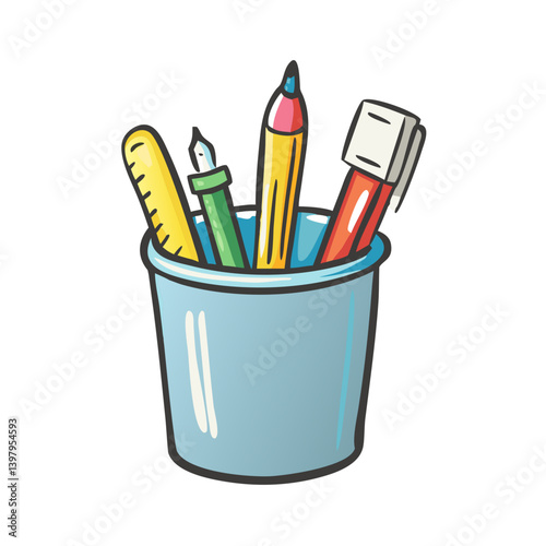 pen holder icon, pen holder vector illustration-simple illustration of pen holder, perfect for pen holder logos and icons