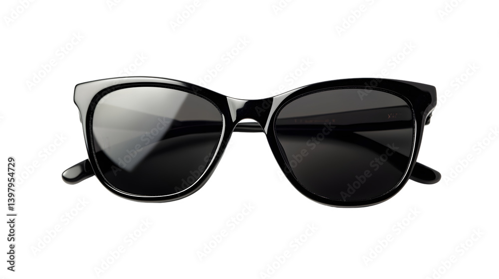 Sleek Black Sunglasses Isolated on White Background for Stylish Fashion Brand Promotions Sleek Black Sunglasses Isolated on White Background for Stylish Fashion Brand Promotions