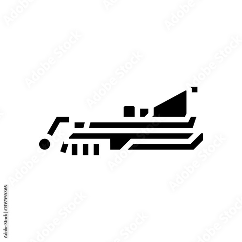 mower cutter tractor glyph icon vector illustration
