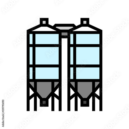 silo cement concrete color icon vector illustration