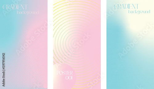 Abstract poster design.Modern gradient poster background vector set. Minimalist cover template with vibrant perspective geometric prism shapes and line. Ideal design for social media, cover, banner