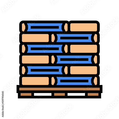 bag pallet cement concrete color icon vector illustration